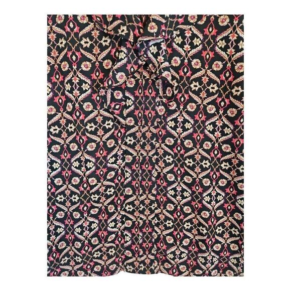 Liz Claiborne V Neck 3/4 Sleeve Blouse Top Plus Size 0X Pink Black Paisly - Picture 4 of 8